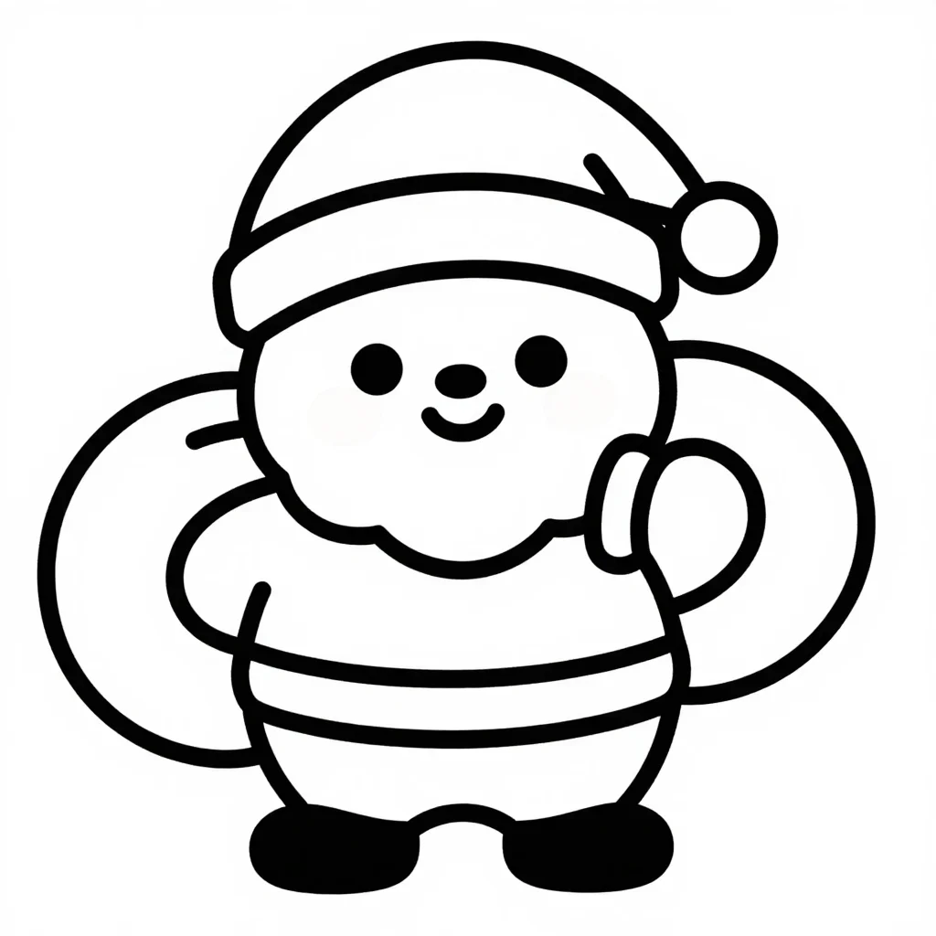 クリスマス・サンタさんの塗り絵