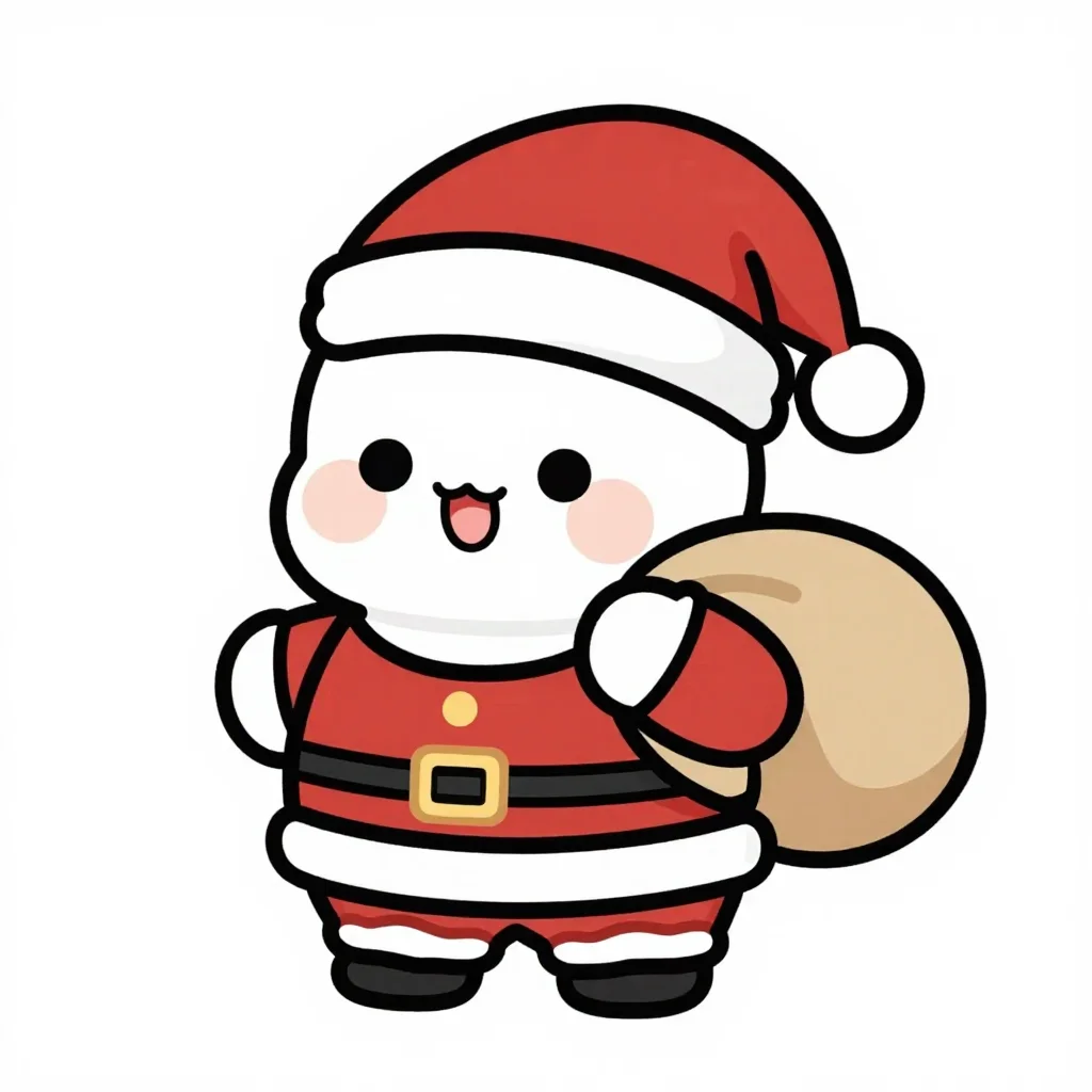 クリスマス・サンタさんの塗り絵の見本