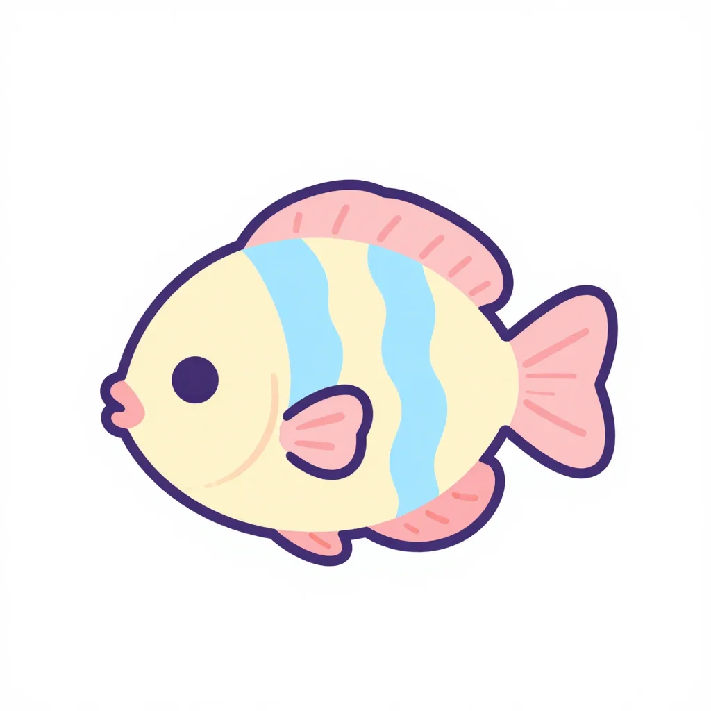 魚(熱帯魚)の塗り絵の見本