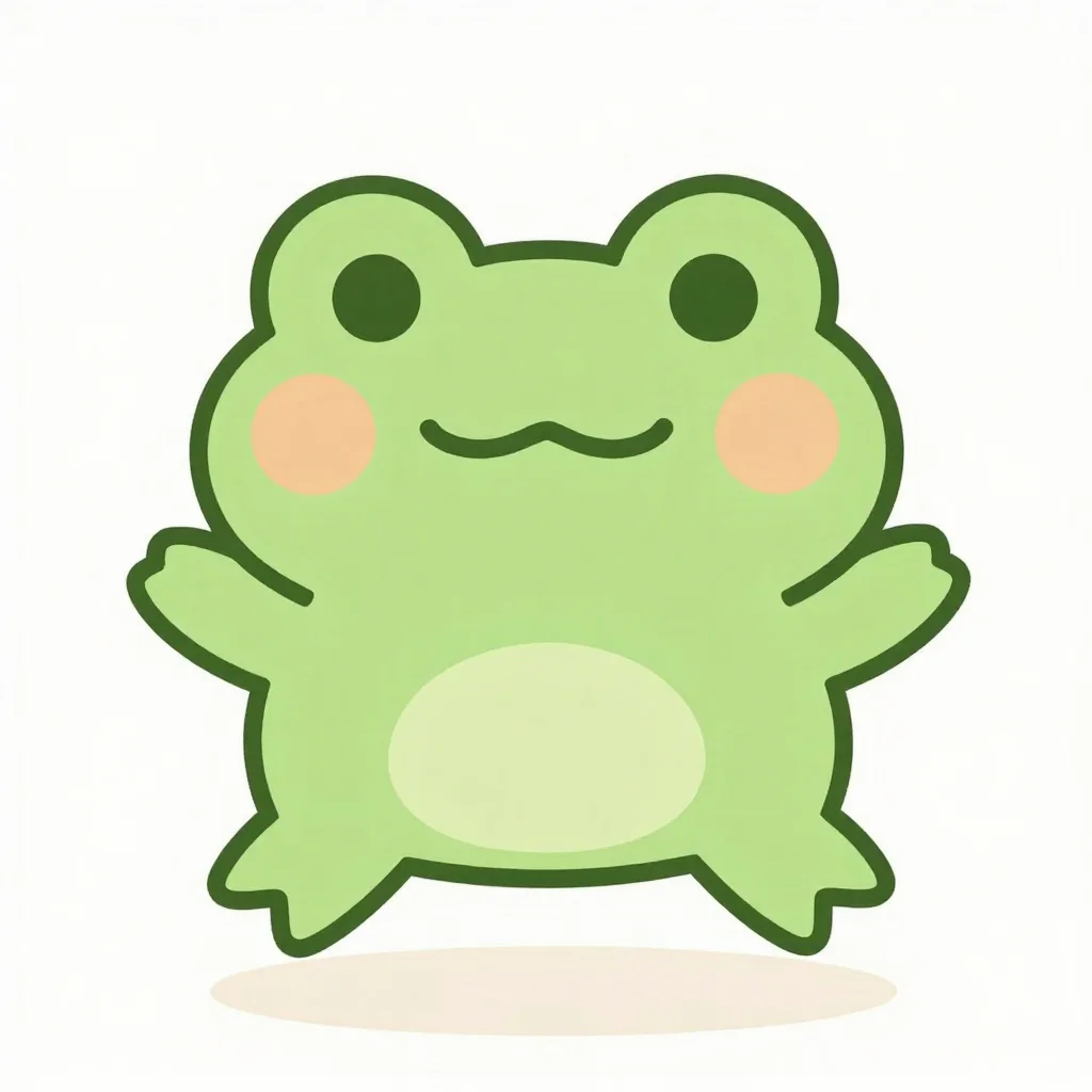 カエルの塗り絵の見本