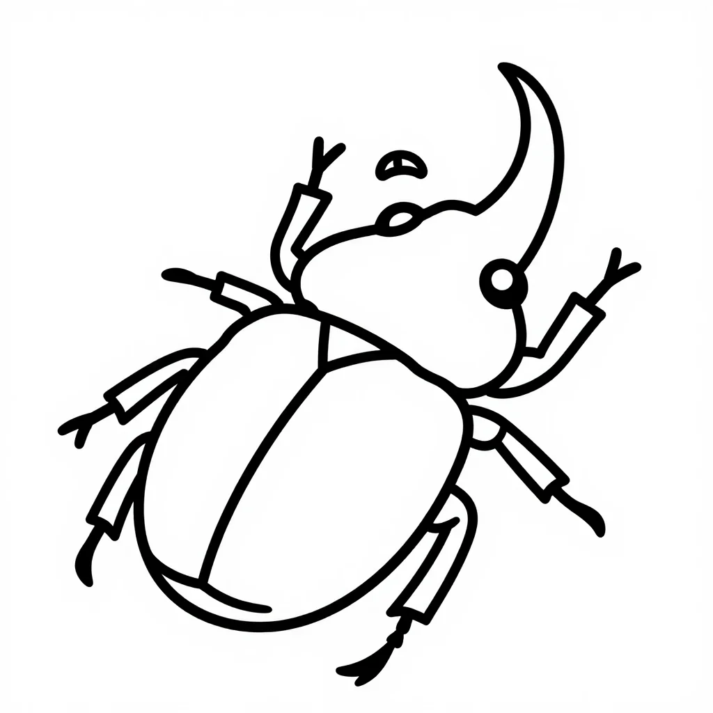 カブトムシの塗り絵