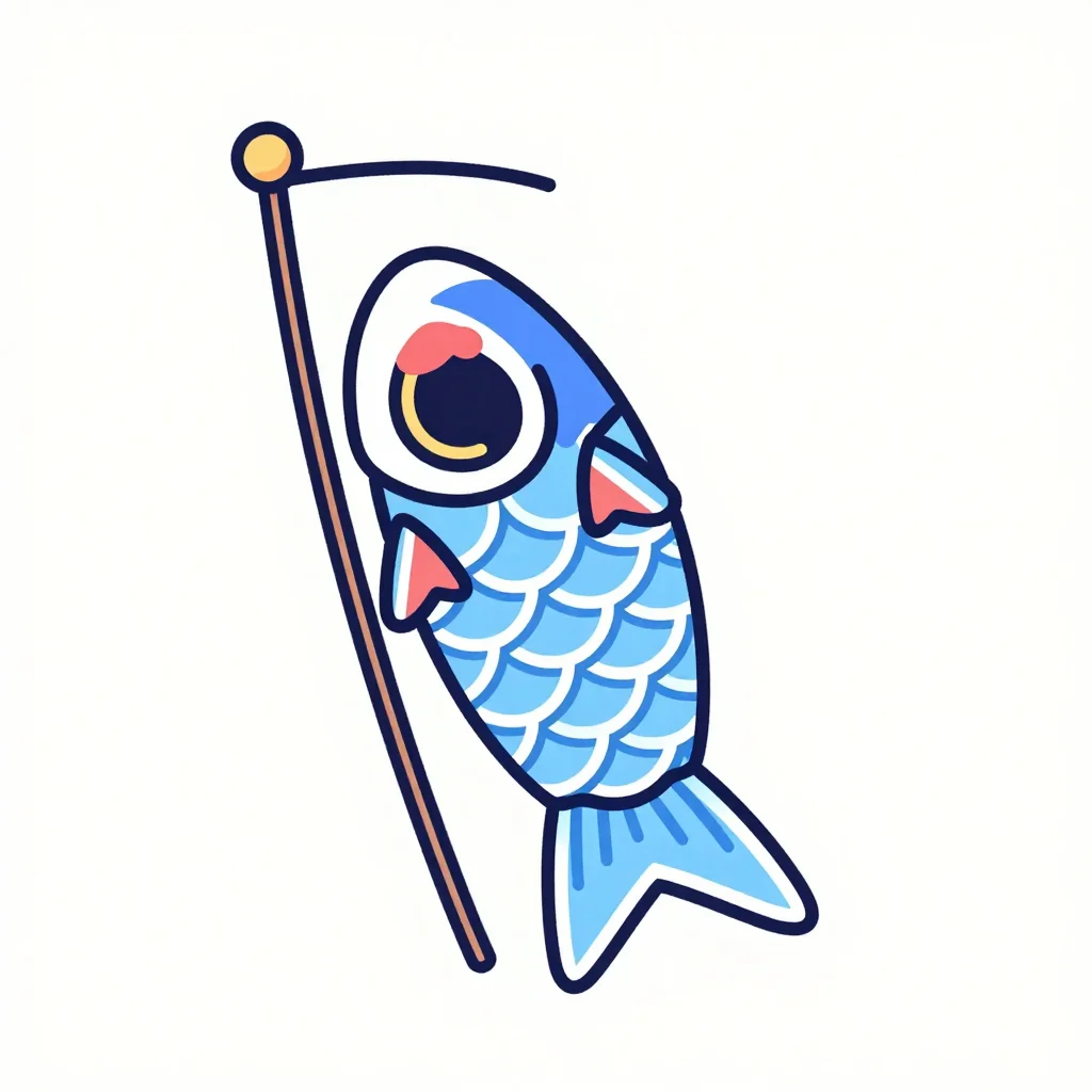 こどもの日・こいのぼりの塗り絵の見本