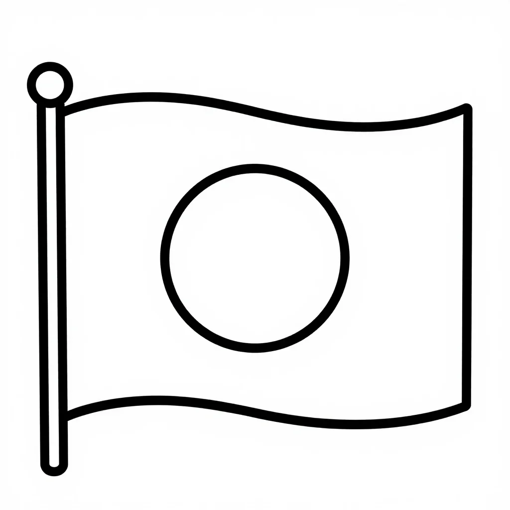 国旗（日本）の塗り絵