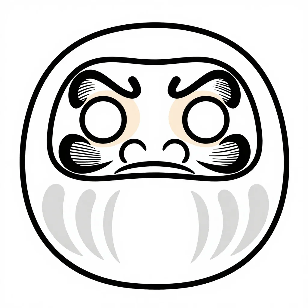 だるまの塗り絵（高齢者向け・簡単）