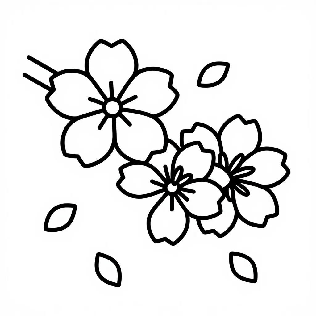 桜の塗り絵