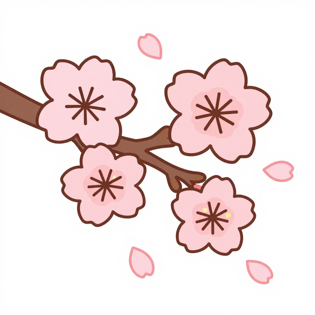 桜の塗り絵の見本