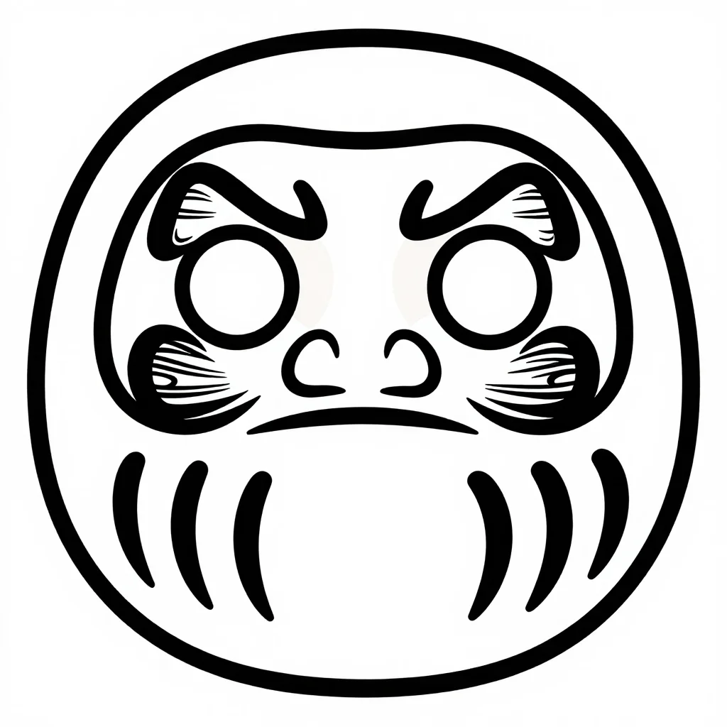 数字ぬりえ・だるま（脳トレ）